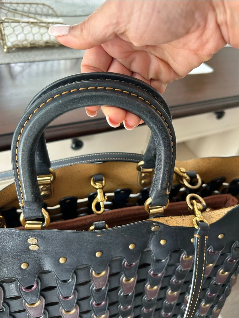 Coach Rare 1941 Leather Rouge Chain Link handbag